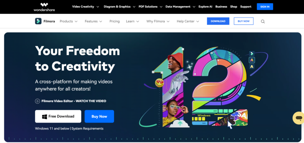 7 Kinetic Typography Software you need to know about 1 Filmora video editing app 1536x722 2