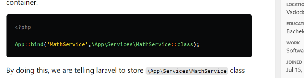 How to use service container in laravel 1