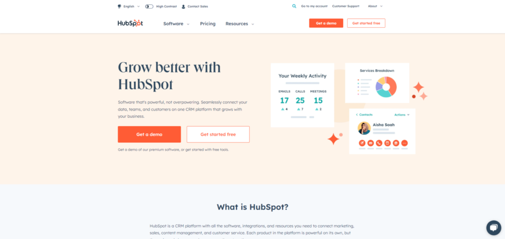 13 Best SaaS Marketing Tools for enhancing your Marketing Efforts 1 HubSpot SaaS Marketing Tool 1 1536x728 1