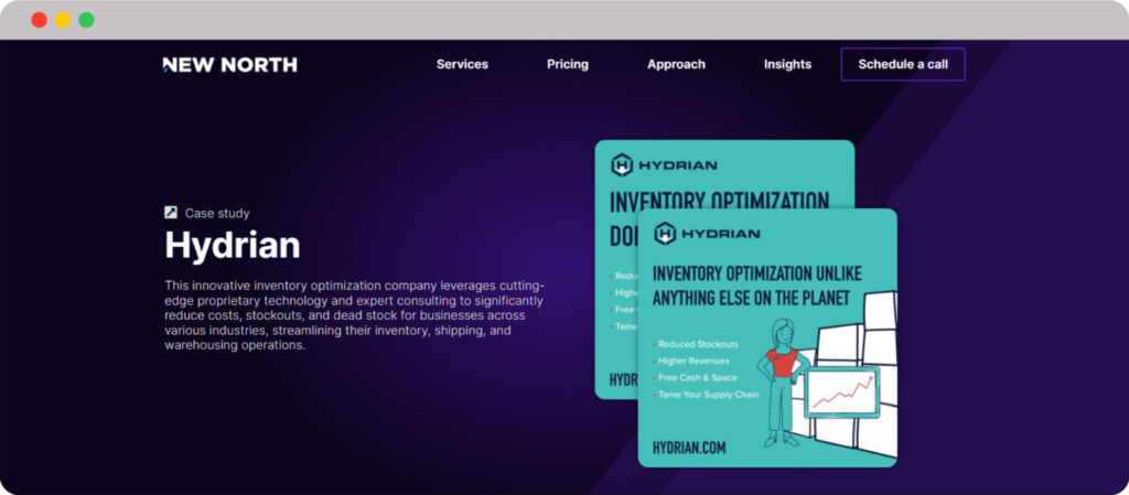 SaaS Marketing Agency Spotlight: Meet the Experts in driving Results 4 Hydrian Case Study New North 1536x674 1