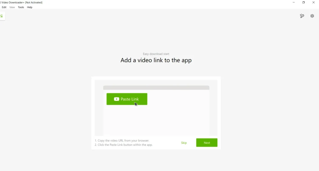 Instructions to get started with video downloader