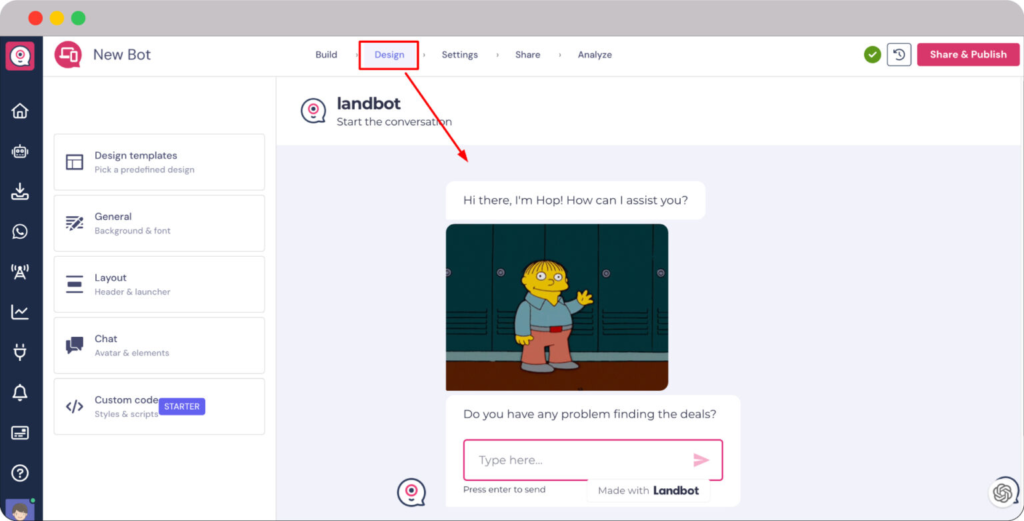 Landbot created chatbot 1536x781 1