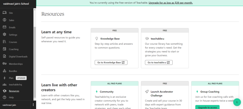 Resources of Teachable