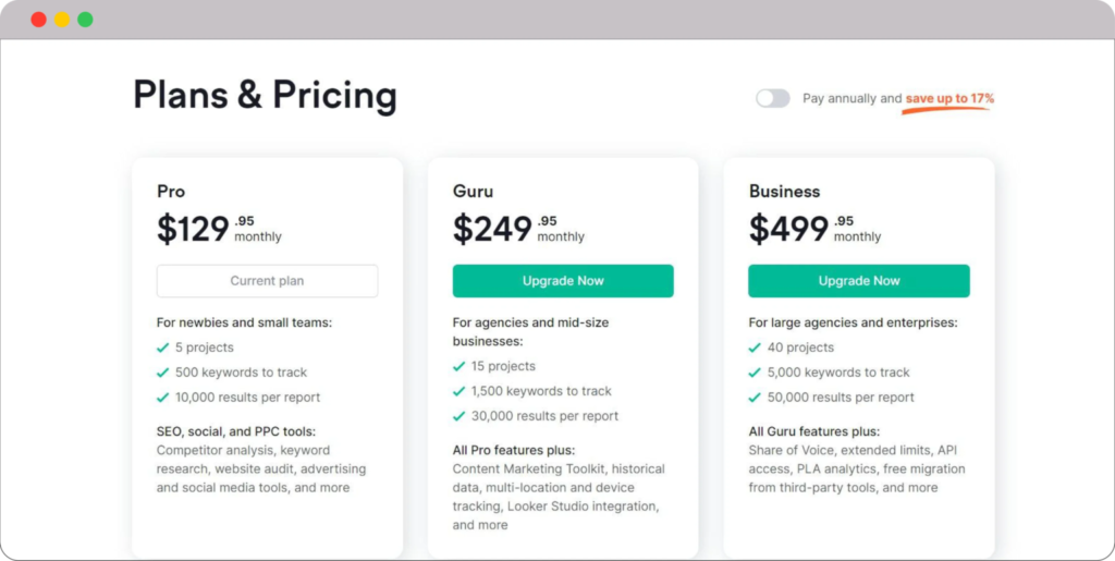 Dominate Search Engine with Backlink Checker: Our 20 Free & Paid Picks 30 SEMRUSH Pricing Plan 1536x772 1