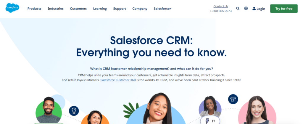 Top 5 CRM for Software Companies and the Advantages of using them 2 Salesforce 1 1536x632 1