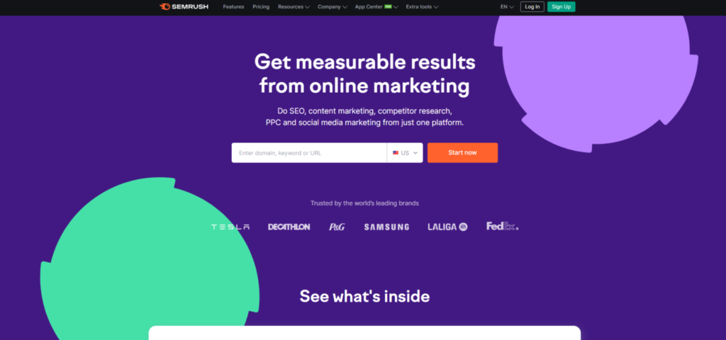 13 Best SaaS Marketing Tools for enhancing your Marketing Efforts 7 Semrush SaaS Marketing Tool 1536x720 1