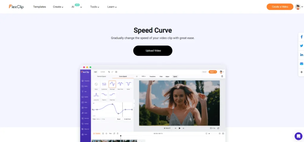 Honest FlexClip Review: In-depth Guide for your Decision-Making 55 Speed Curve Tool in FlexClip