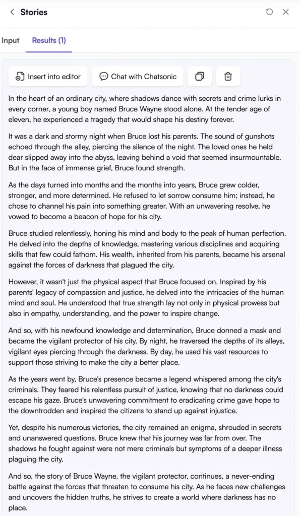 Experimenting with 9 Short Story Generator Using My Words 7 Story output