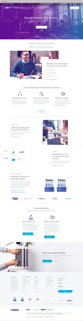 Strategical placement of CTAs on JazzHR website 399x1536 1