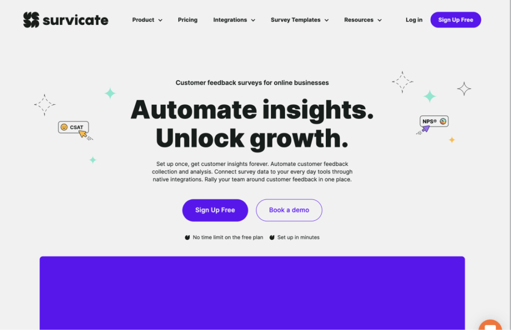 Survicate online survey tool