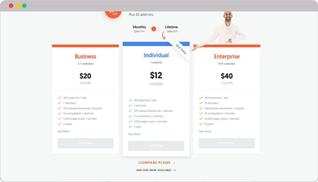 Dominate Search Engine with Backlink Checker: Our 20 Free & Paid Picks 33 Ubersuggest Pricing Plan 1536x882 1