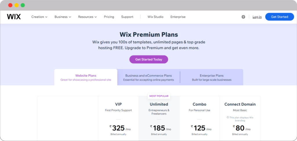 WIX pricing plans 1536x734 1