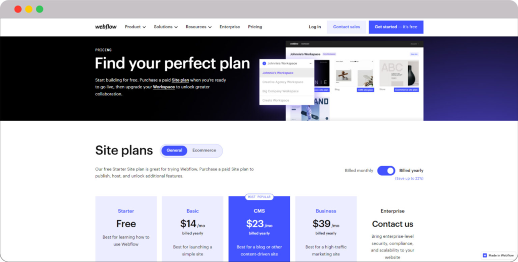 Webflow pricing plans 1536x778 1