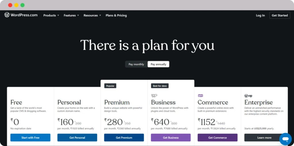 Wordpress pricing plans 1536x765 1