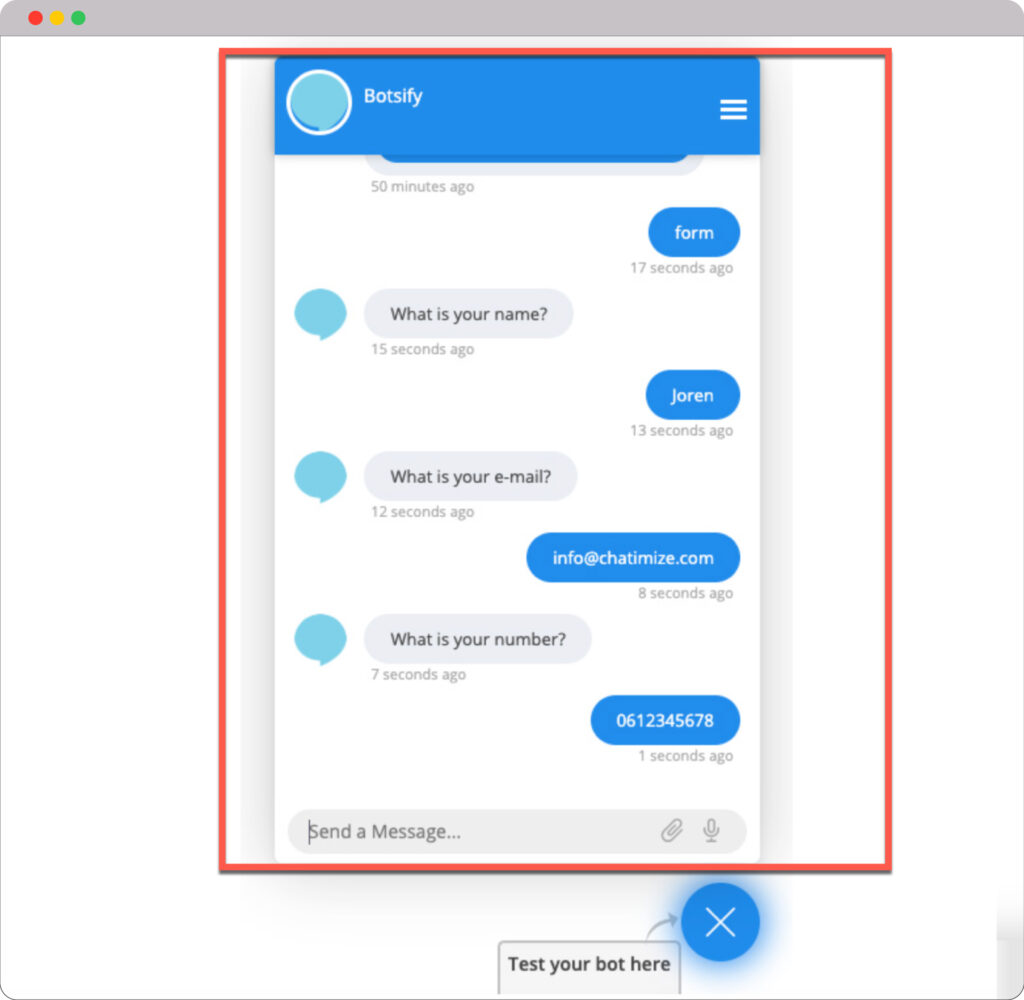 botsify created chatbot