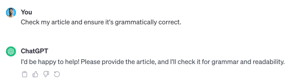 chatgpt prompt with no context