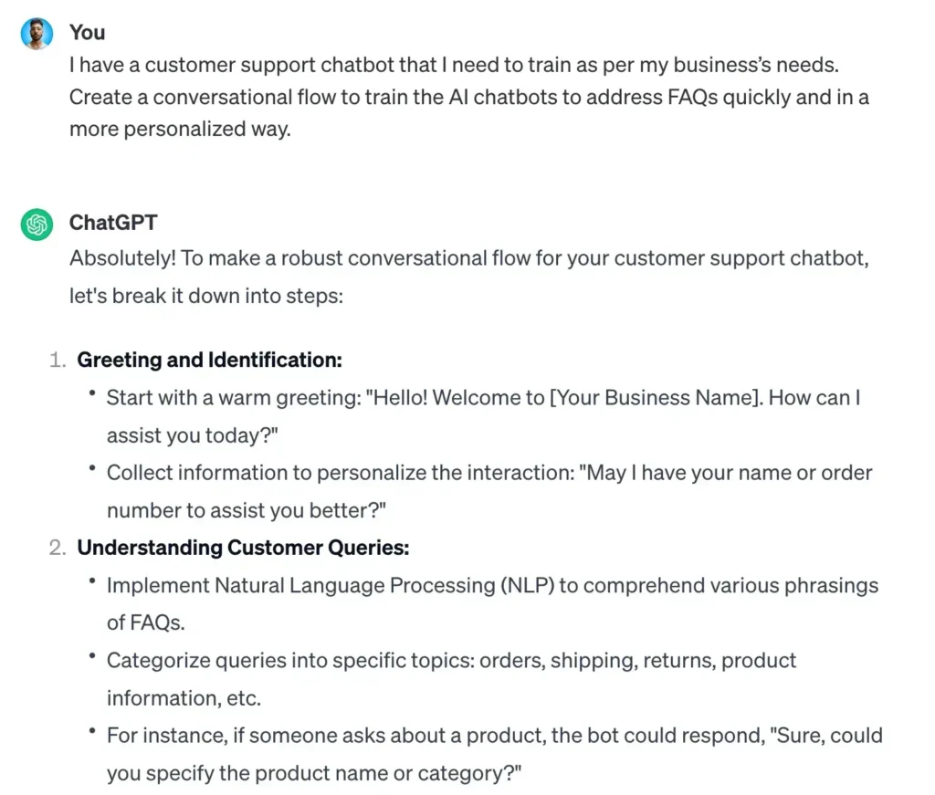 chatgpt prompts for customer support