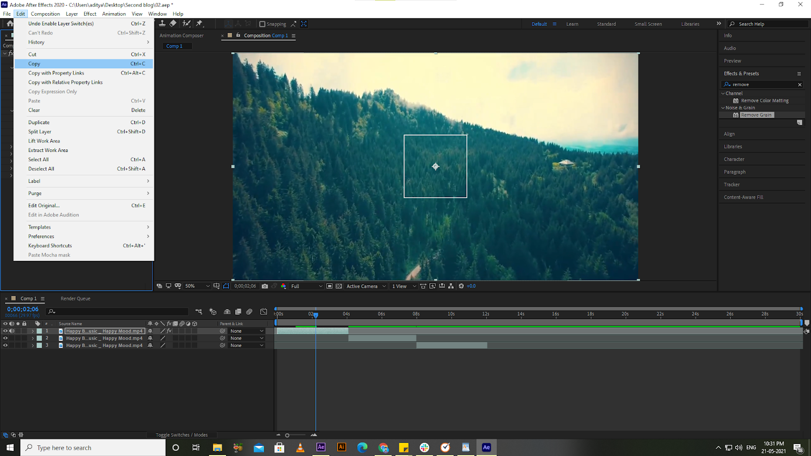 copy image in after effects