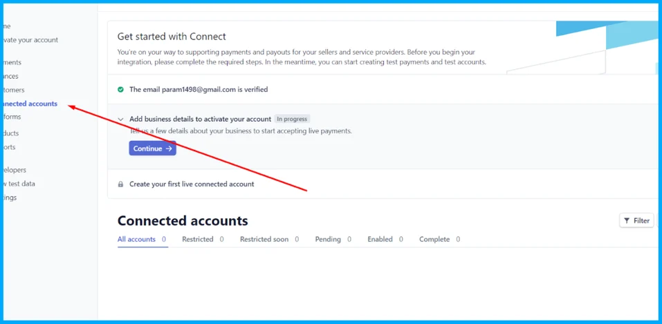 create a connected account