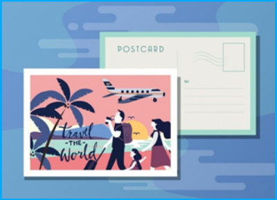 create postcard using illustrator