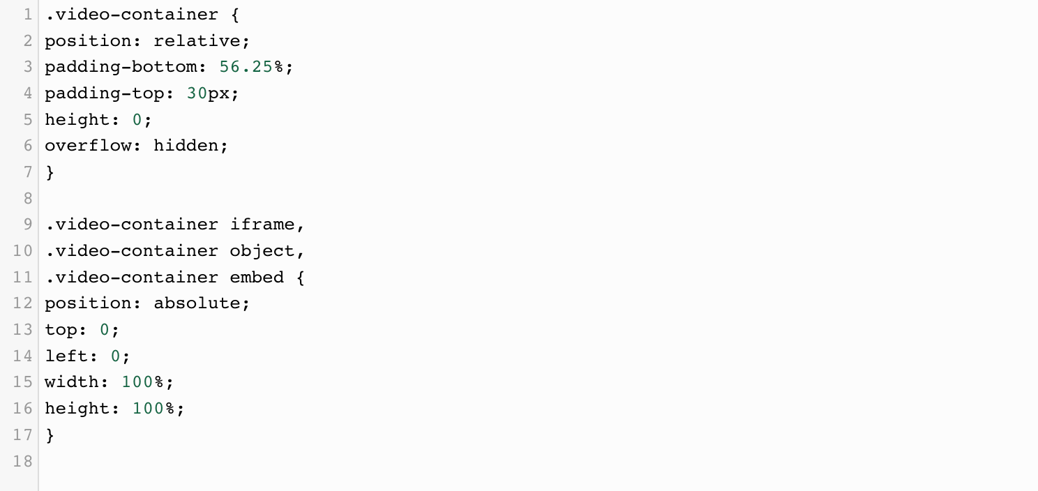 css code for adding media