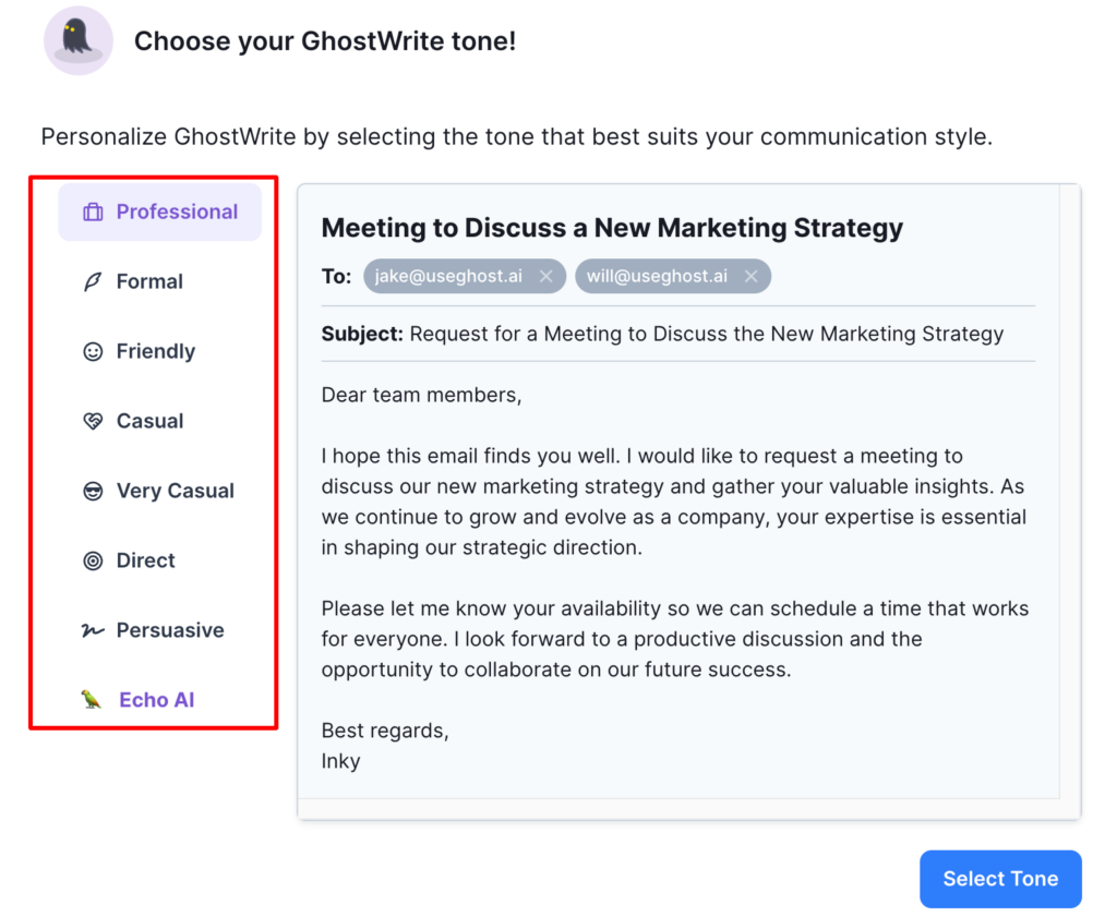 11 Best AI Email Writing Tools: A Gateway to More Impactful Emails 34 ghostwrite email generation