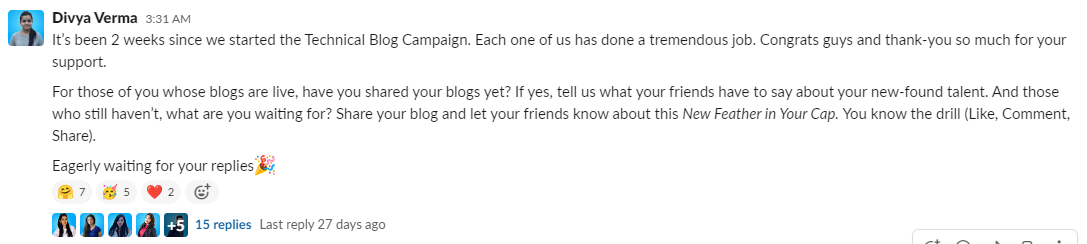 How to boost Employee Participation in a Content Marketing Campaign? 13 give appreciation to team