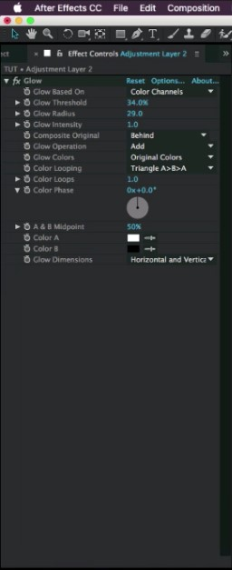 glow effect properties