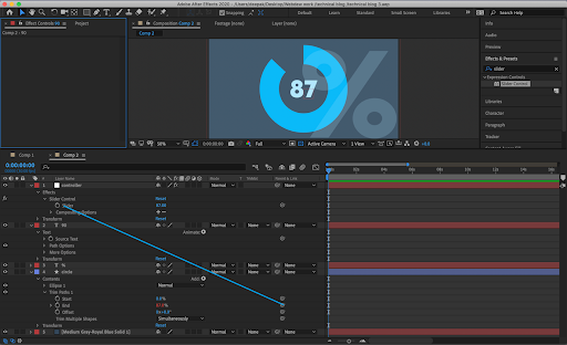 A Step-by-Step Guide to create Responsive Infographic in After Effects 8 link circle graph to the controller layer