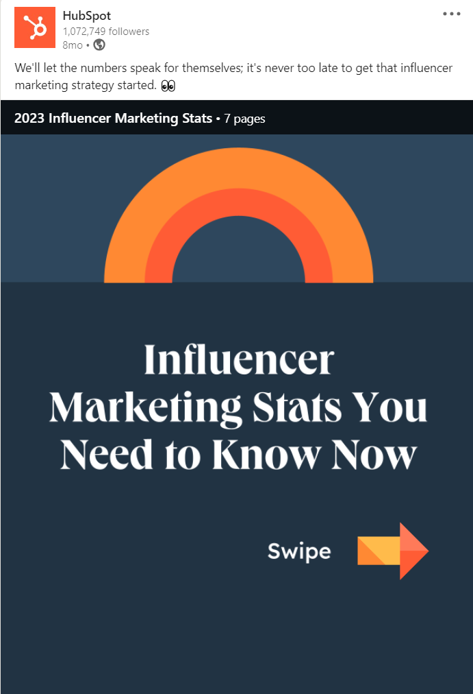 linkedin posts hubspot 2023 influencer marketing stats activity