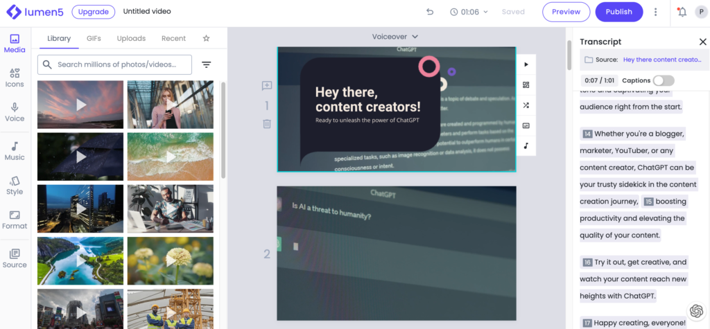 Unleashing Video Potential with 11 Best AI Video Generator Tools 19 lumen5 storyboard