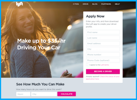 8 Landing Page Examples that will make you dump your old one 6 lyft