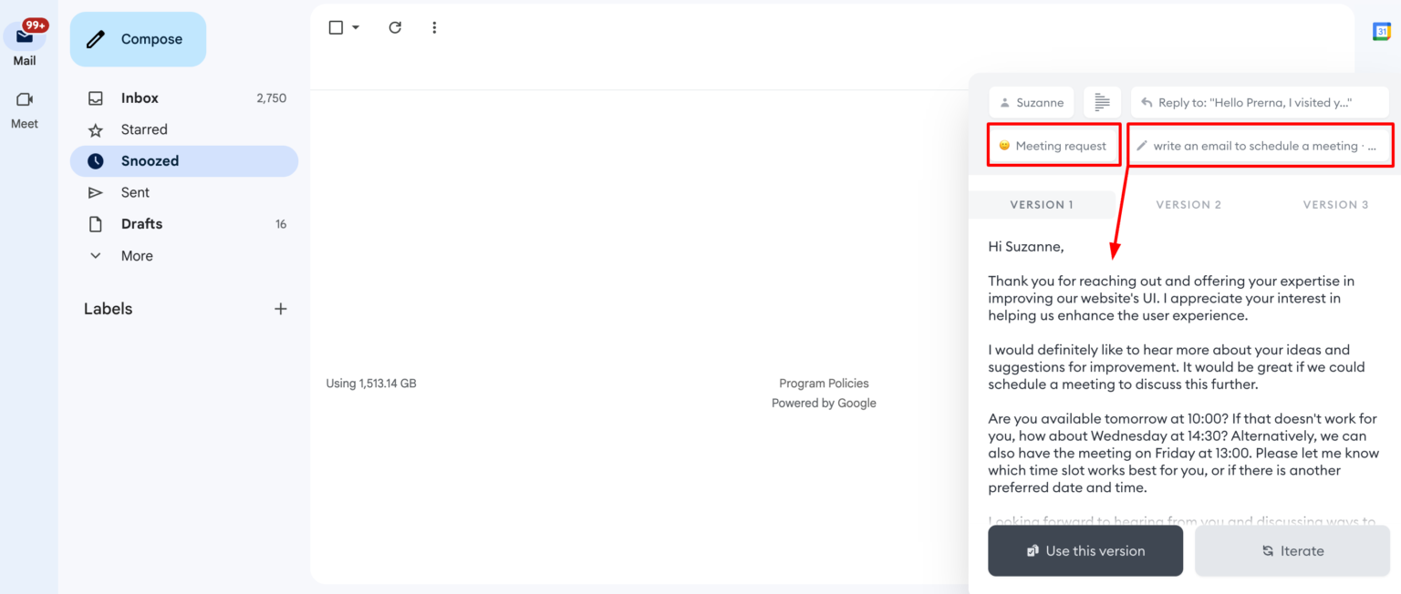 11 Best AI Email Writing Tools: A Gateway to More Impactful Emails 21 mailr email generation for meeting request 1536x652 1