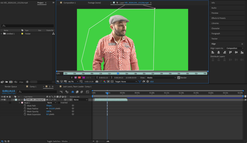 Find out how to edit a Green Screen Video in After Effects 3 mask out garbage area 1536x892 1