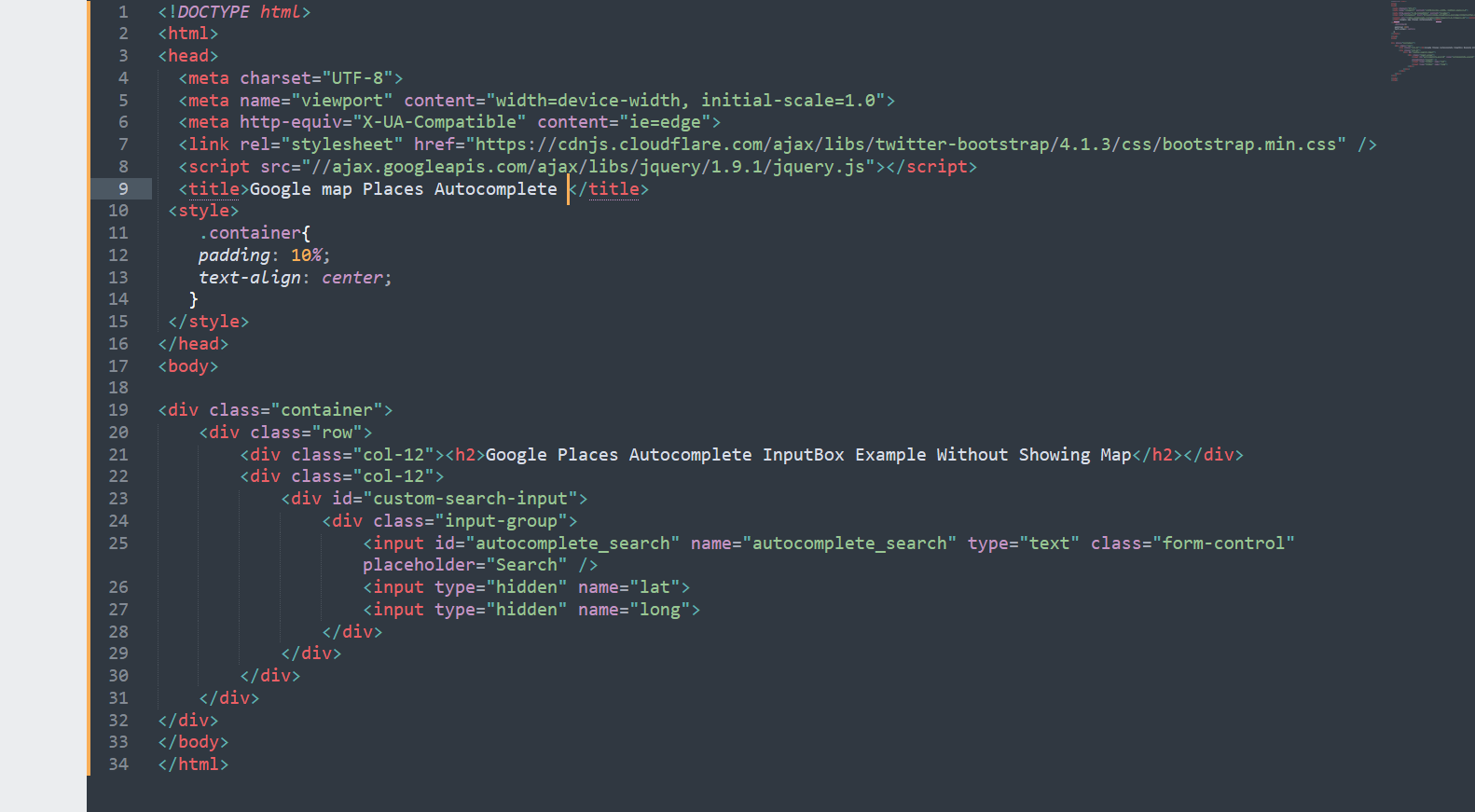 put api key in the script