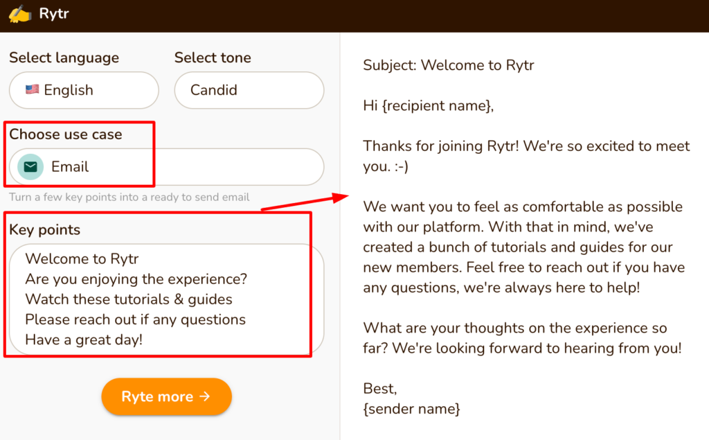 11 Best AI Email Writing Tools: A Gateway to More Impactful Emails 18 rytr email generation