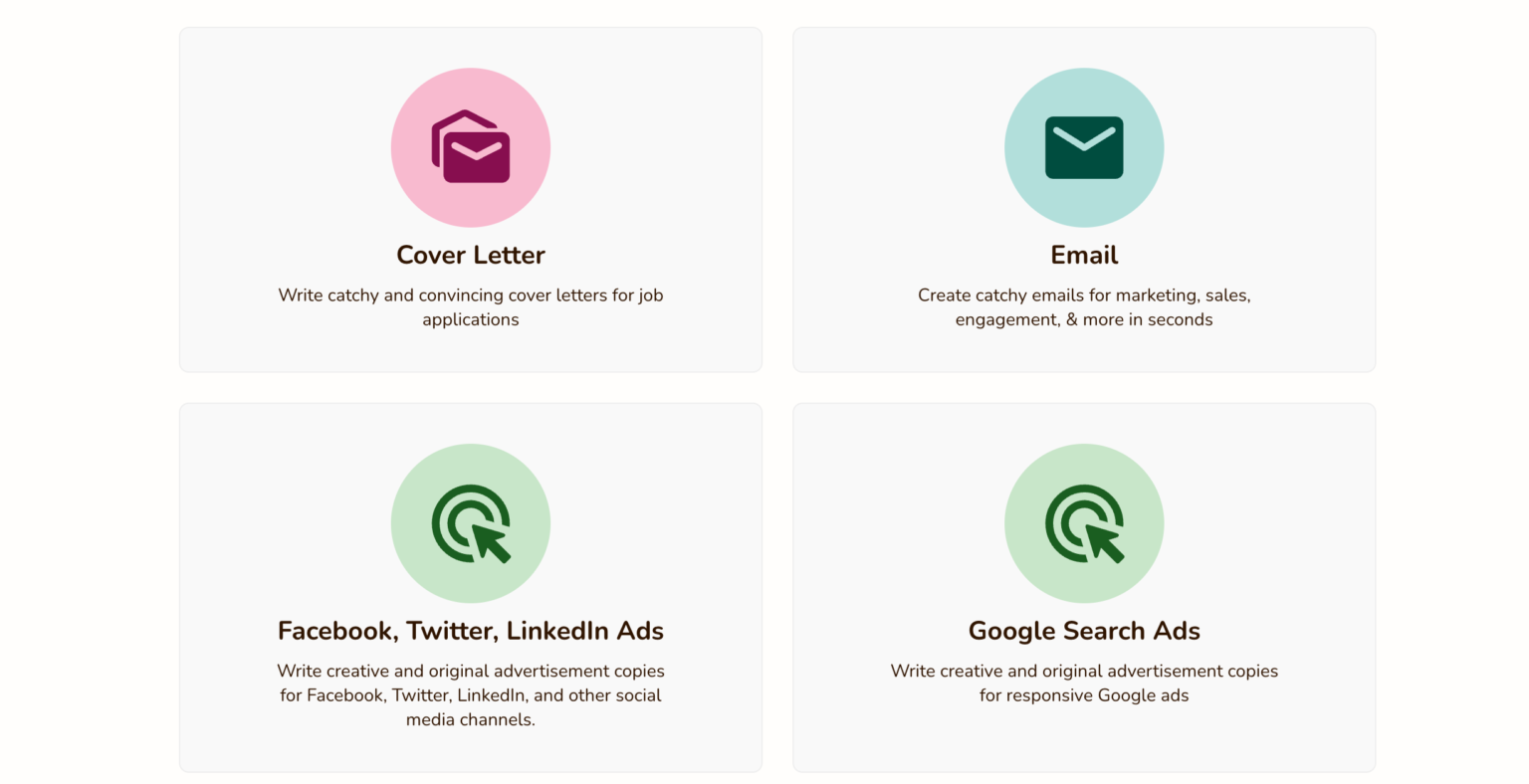 11 Best AI Email Writing Tools: A Gateway to More Impactful Emails 17 rytr templates 1536x788 1