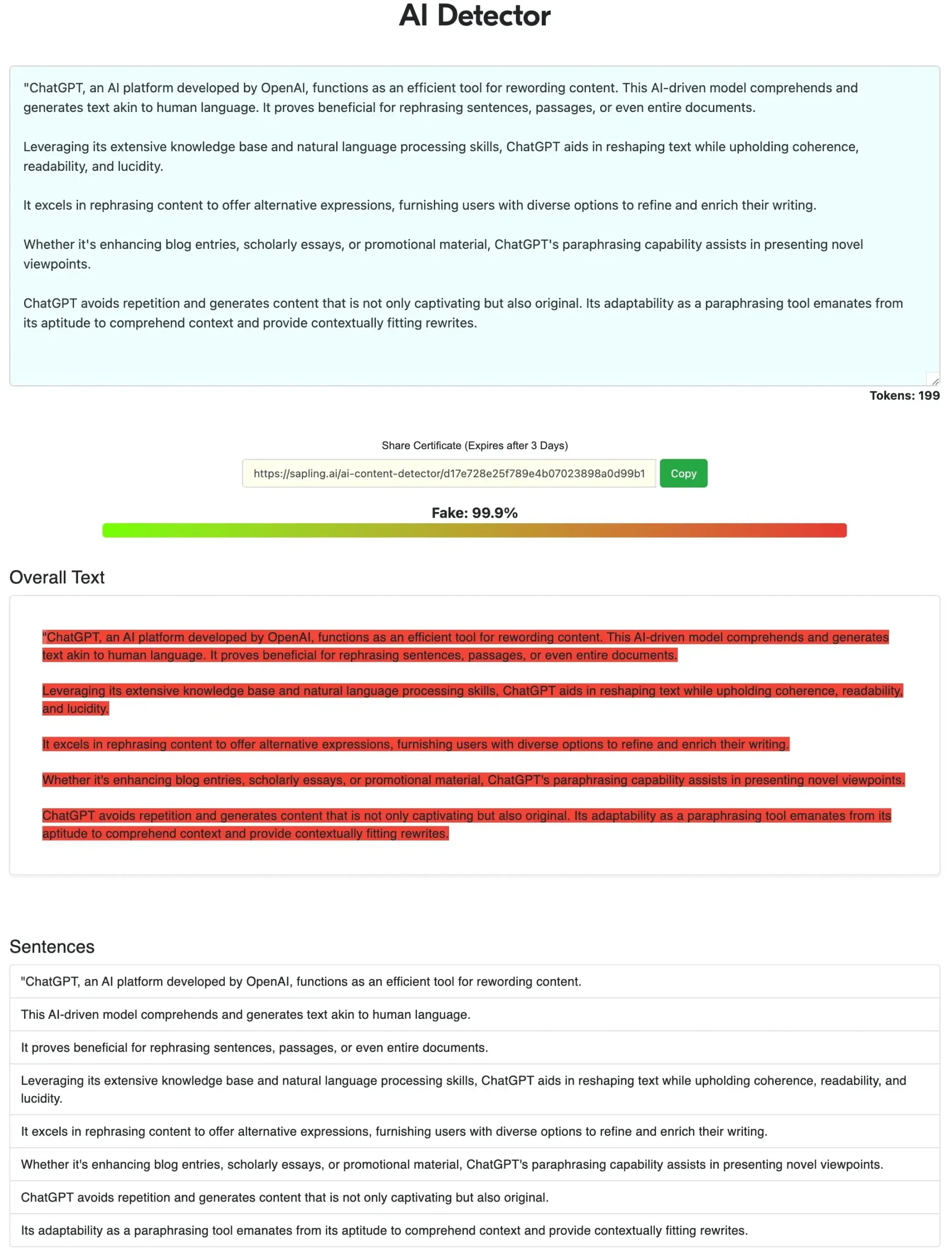 sapling detected ai generated content scaled