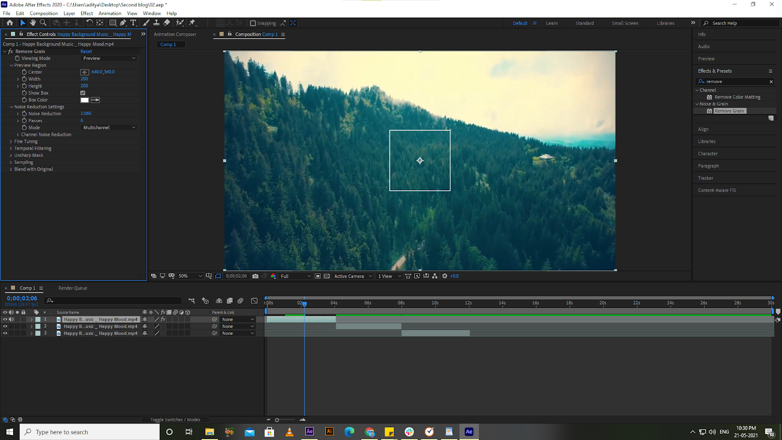 select image in after effects
