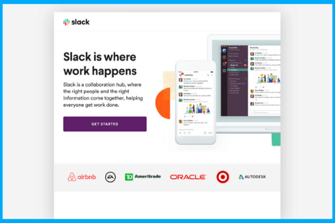 8 Landing Page Examples that will make you dump your old one 4 slack