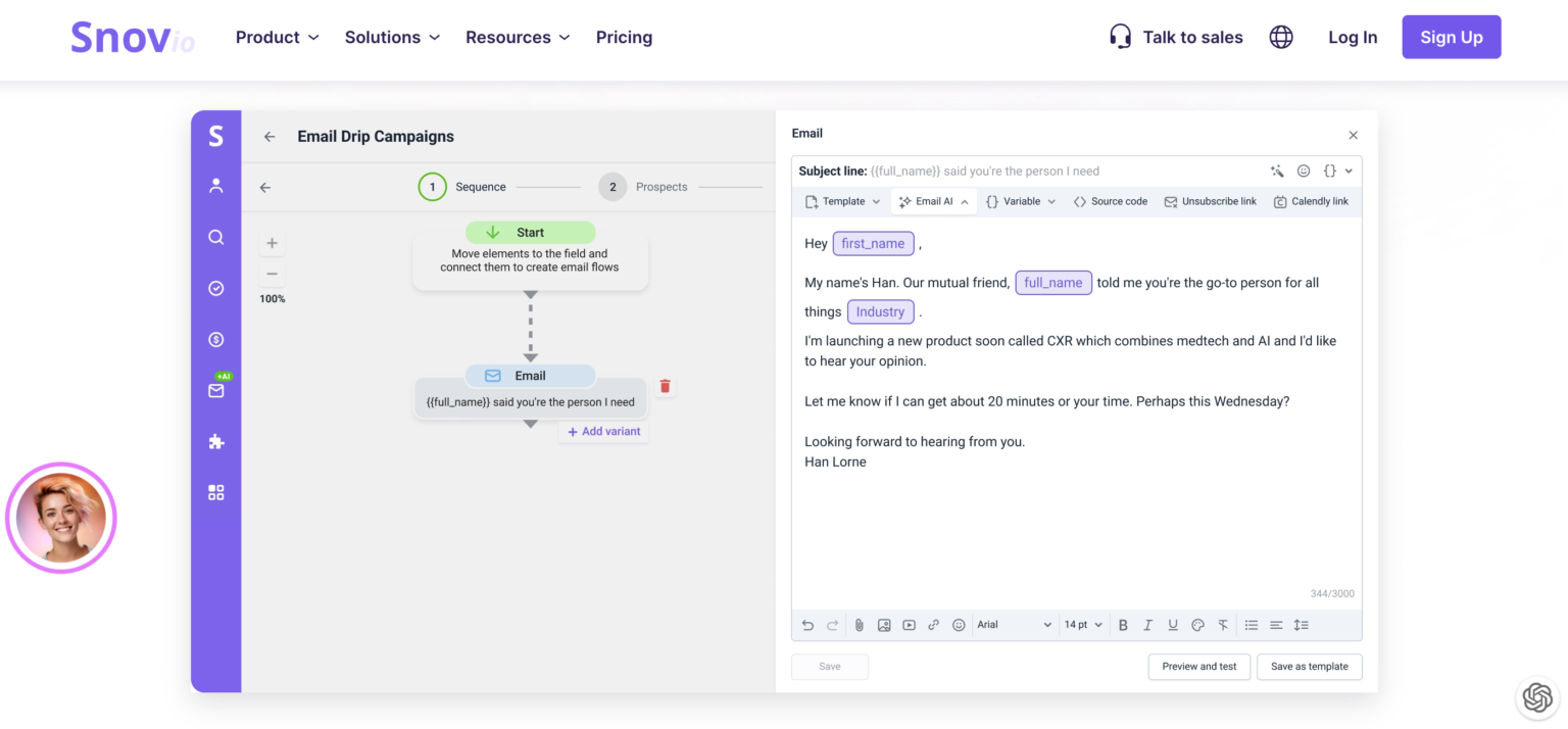 11 Best AI Email Writing Tools: A Gateway to More Impactful Emails 1 snovio 1536x714 1