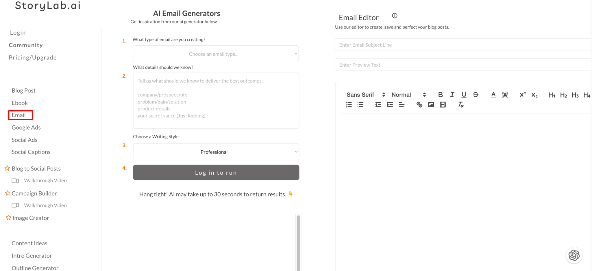 11 Best AI Email Writing Tools: A Gateway to More Impactful Emails 36 storylab dashboard 2048x939 1