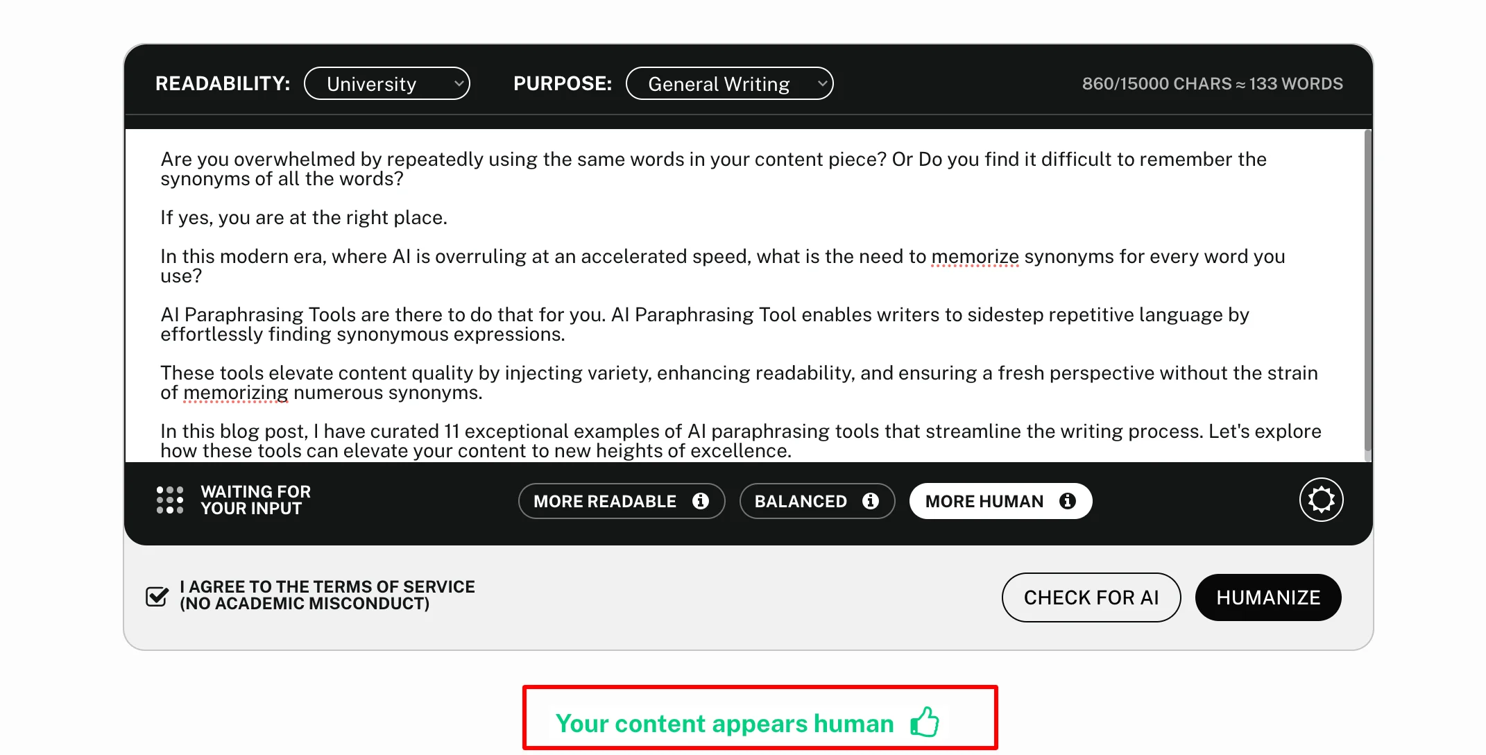 undetectableai human detected content