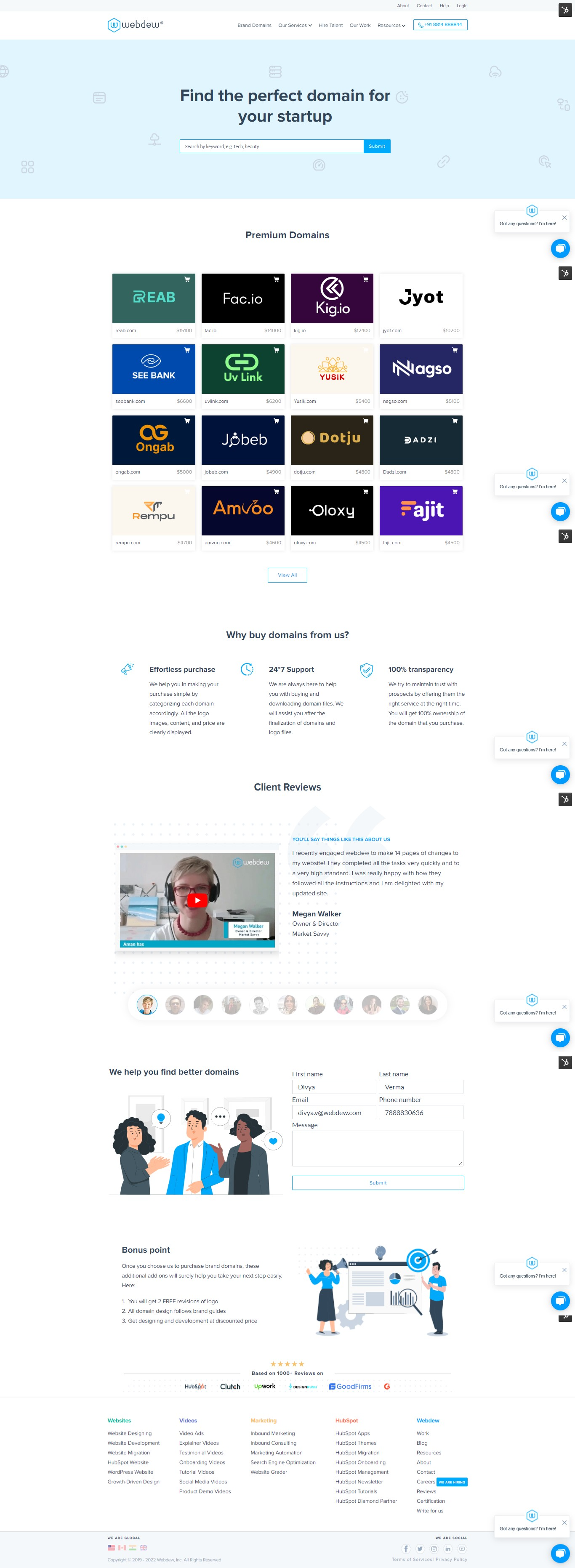 webdew Agency Updates April 2022 14 webdew brand domain page
