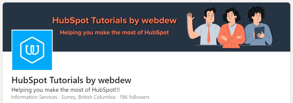 webdew hubspot tutorial linkedin page followers 2022