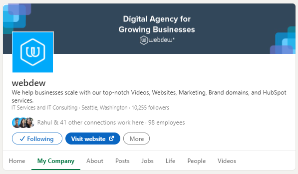 How to grow LinkedIn Business Page with these 6 proven Tips? 1 webdew linkedin 1