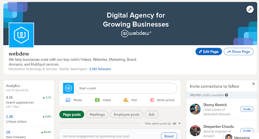 webdew linkedin jan analytics