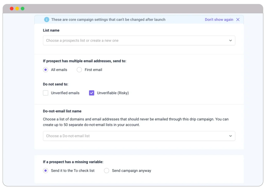 Add prospects in the list
