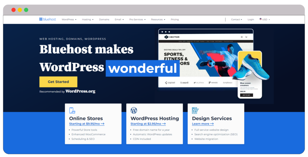 Bluehost Domain registrar