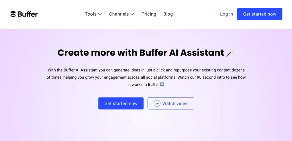 Buffer AI assistant homepage